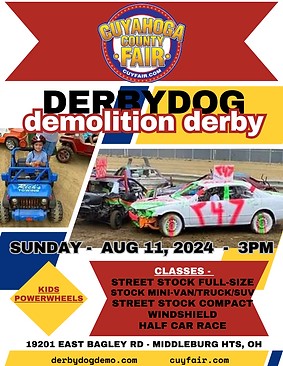 2024 Cuyahoga County Fair Demolition Derby Flyer